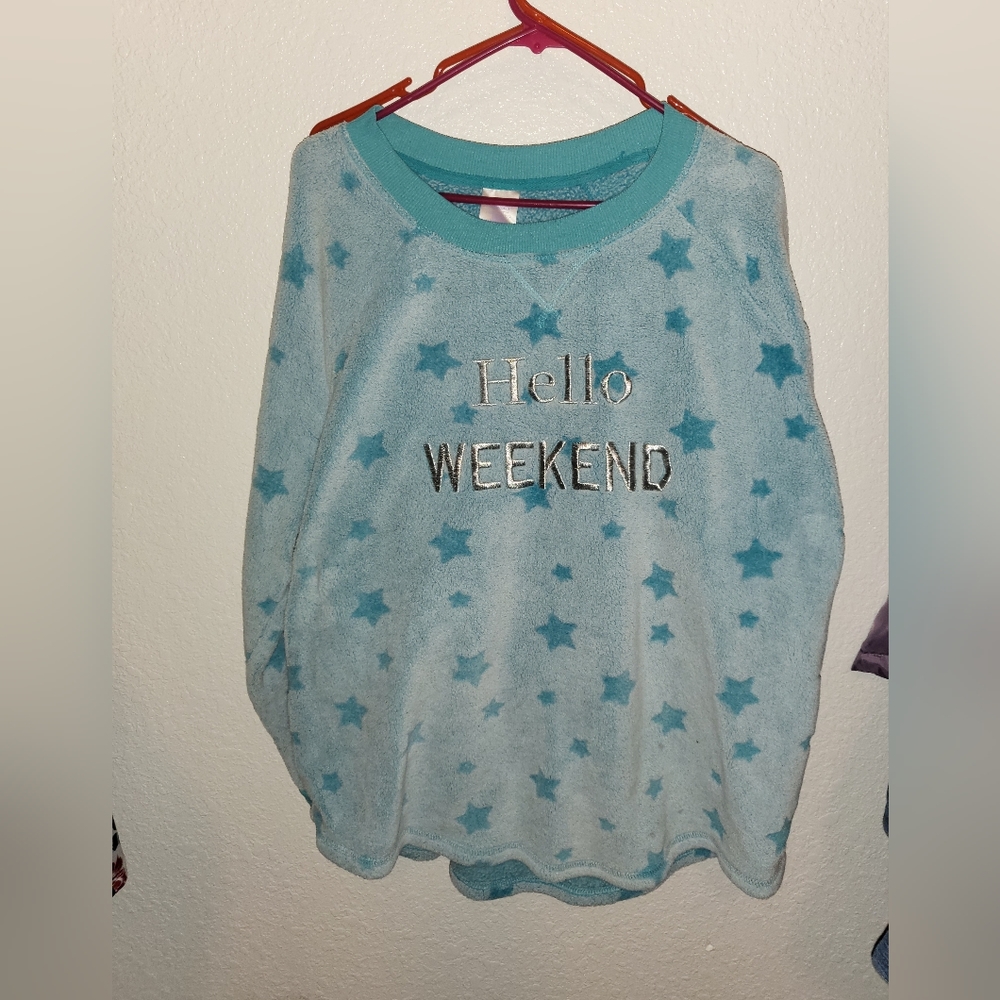 Hello Weekend Plush Pajama Set 3X (22-24)